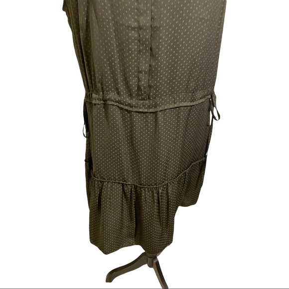 All saints dress size 10 tiiered waist has drawstring. Brown Polk dot. - Picture 5 of 15